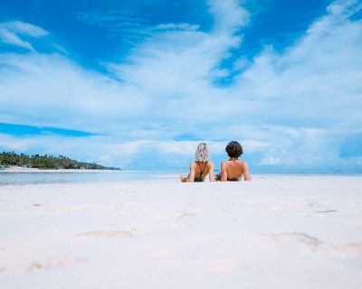 Sunset over Seychelles islands