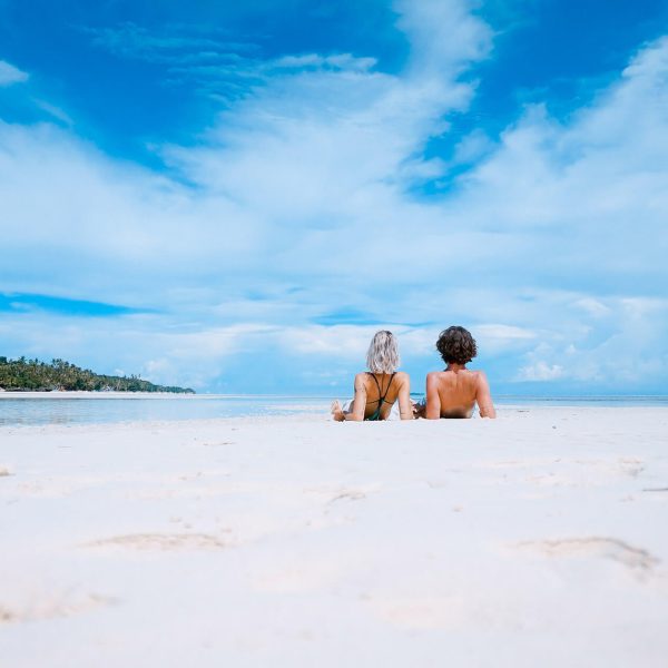 Sunset over Seychelles islands